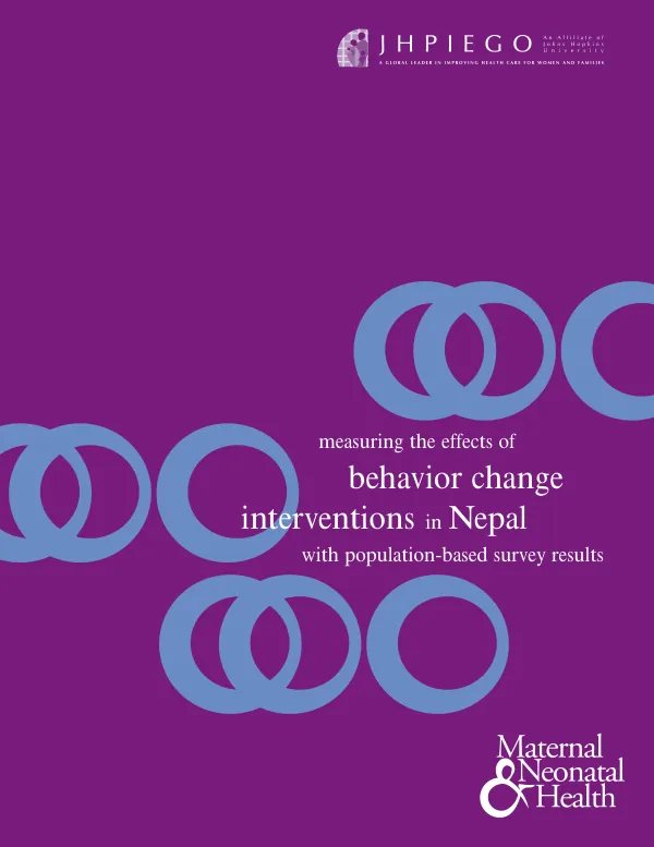 Measuring the effects of behavior change interventions in Nepal with population-based survey results