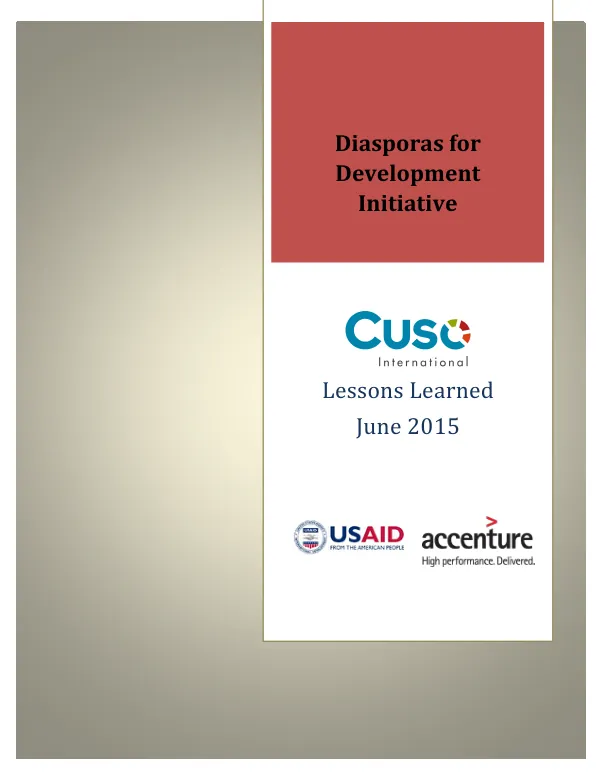 Lessons Learned: Diasporas for Development Initiative