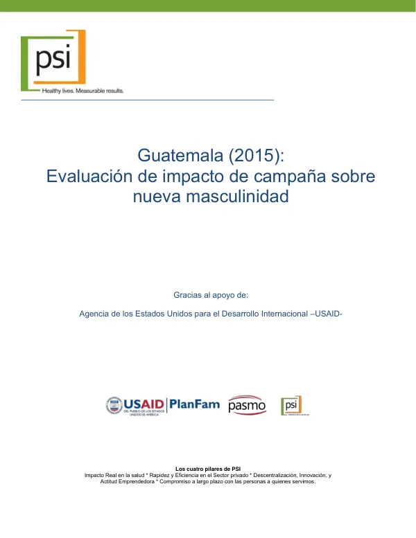 Evaluación de impacto de campaña sobre nueva masculinidad