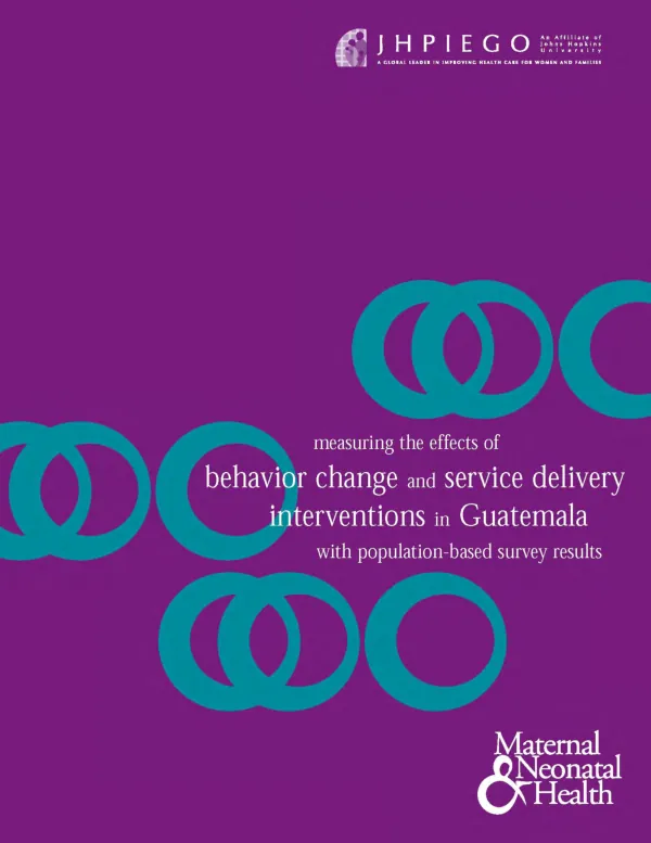 Measuring the effects of behavior change and service delivery interventions in Guatemala with population-based survey results