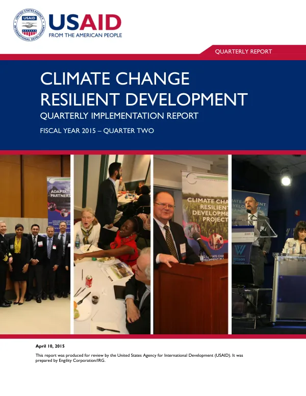 Climate Change Resilient Development Quarterly Implementation Report Fiscal Year 2015 – Quarter Two