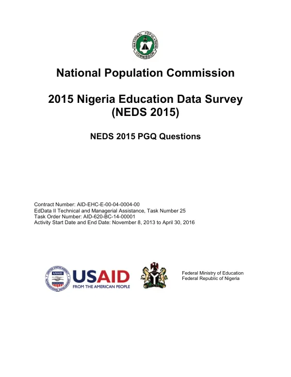 Nigeria Education Data Survey (NEDS 2015)