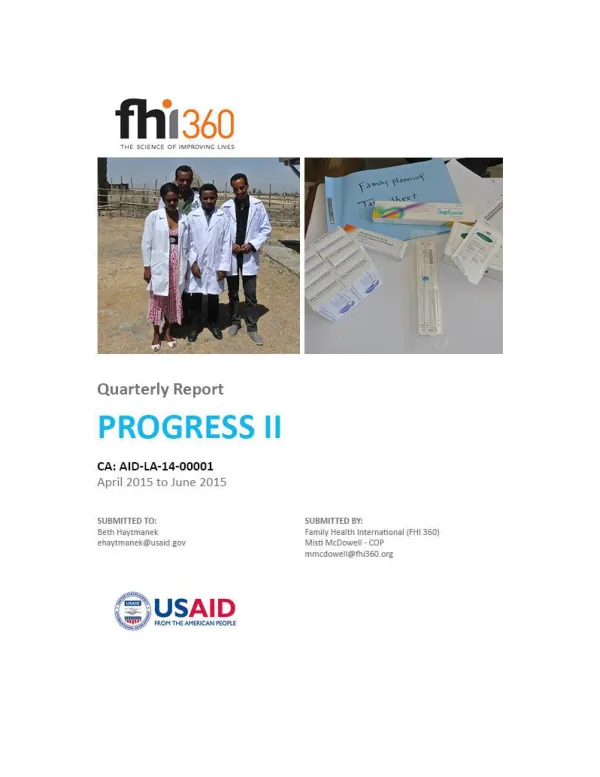 PROGRESS II QT3 FY15 Report (April to June 2015)