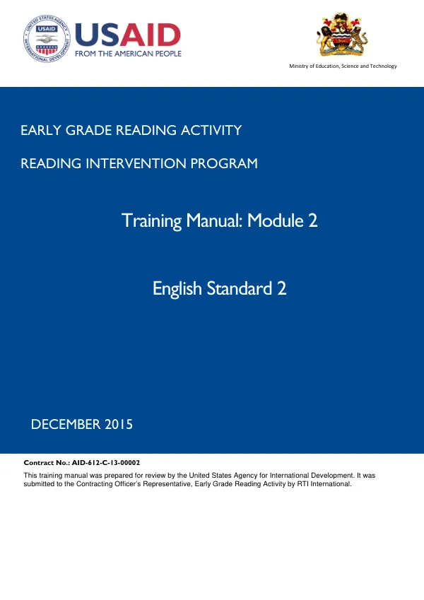 Early Grade Reading Activity English Standard 2 Module 2