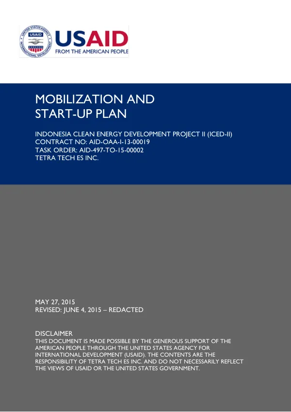 ICED-II Mobilization & Quick Start Plan
