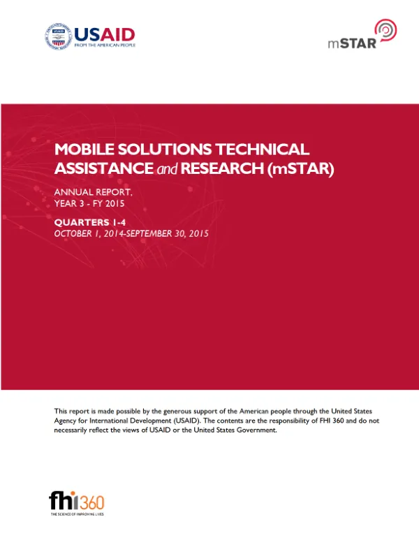 Final Report: mSTAR/Bangladesh, Digital Development Trainings, and Other Activities FY 2015