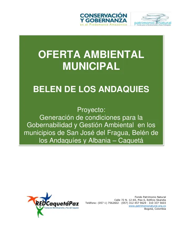 Oferta Ambiental Municipal de Belén de los Andaquíes