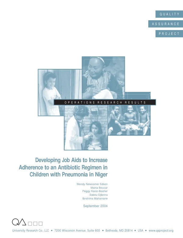 Developing job aids to increase adherence to an antibiotic regimen in children with pneumonia in Niger