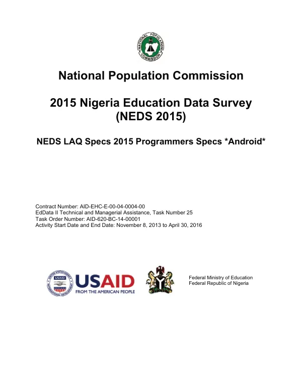 2015 Nigeria Education Data Survey (NEDS 2015)