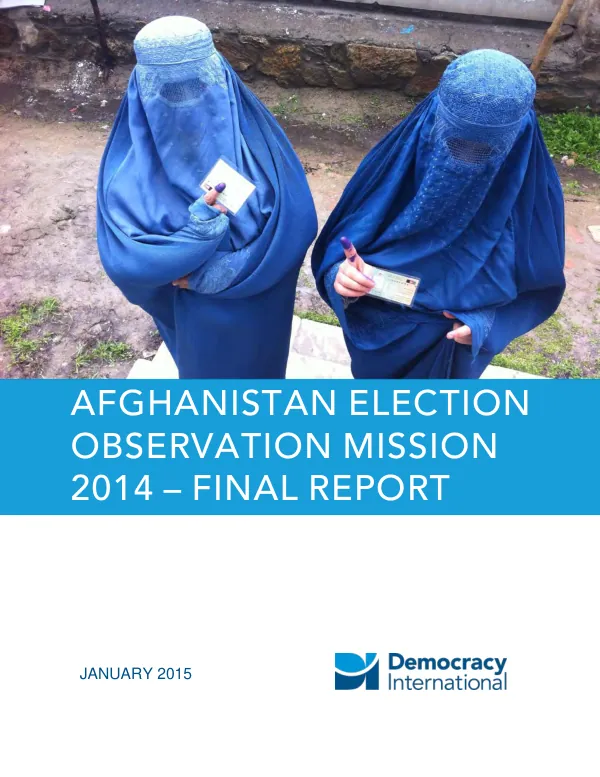 Afghanistan Election Observation Mission 2014 Final Report