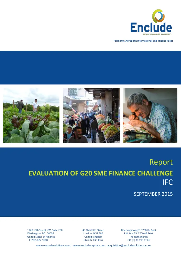 Evaluation of G20 SME Finance Challenge