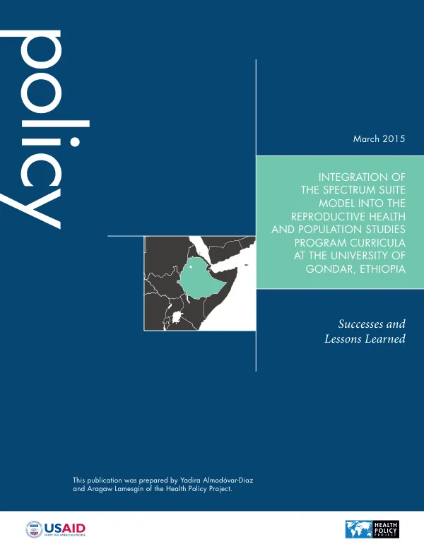 Integration of the Spectrum Suite Model into the Reproductive Health and Population Studies Program Curricula at the University of Gondar, Ethiopia