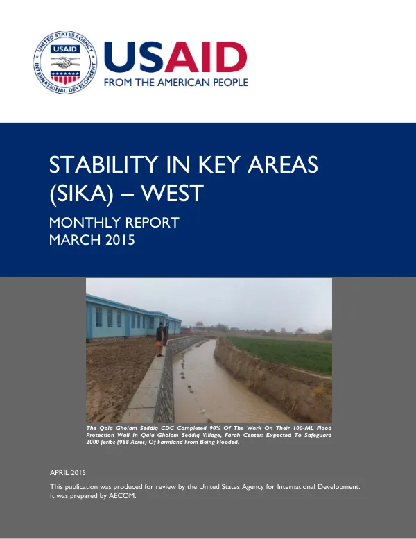 Stability In Key Areas (SIKA) – West / Monthly Report – March 2015