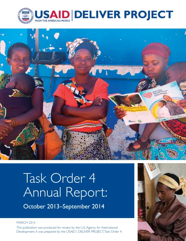 Task Order 4 Annual Report: October 2013–September 2014 (March 2015)