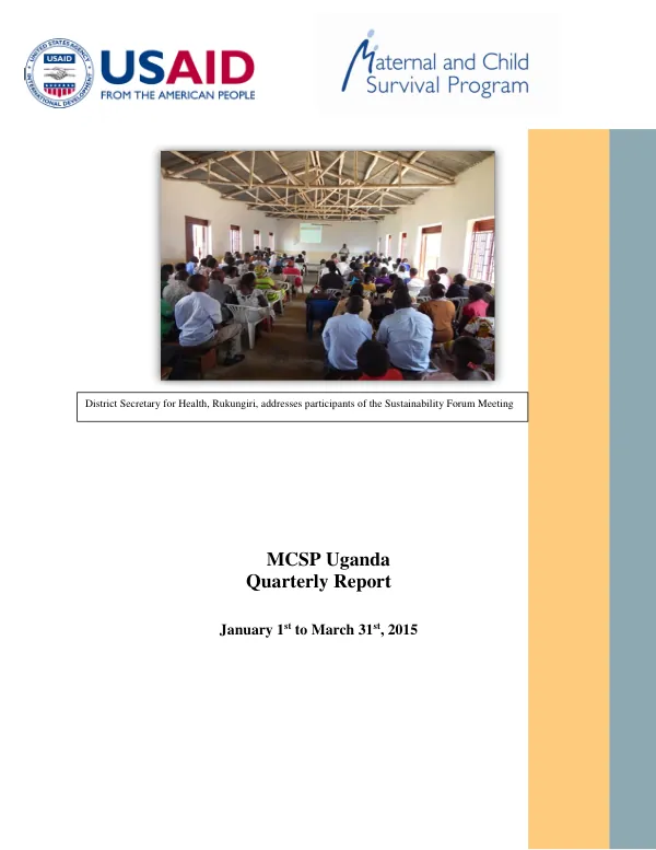 Quarterly Report: January 1st to March 31st, 2015