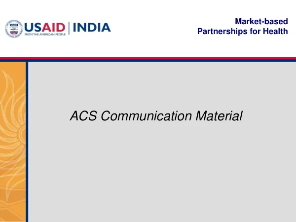 Market-based Partnerships for Health Communication Tools
