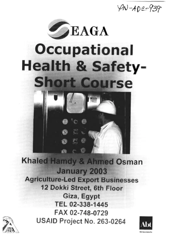 Implementing an Occupational Health and Safety Management System