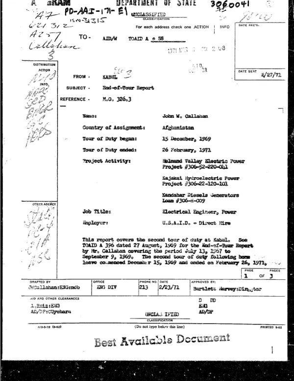 CLASSIFICATION I &'z+/ :TJ Zr, For each address check one ACTfON INFO / 'ITE