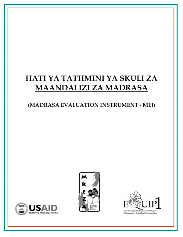 Madrasa Evaluation Instrument - MEI
