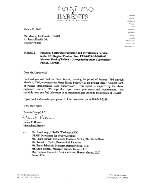 Poland : National Bank of Poland -- final report