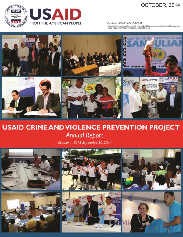 El Salvador Crime and Violence Prevention Project (CVPP) Annual Report FY 2014