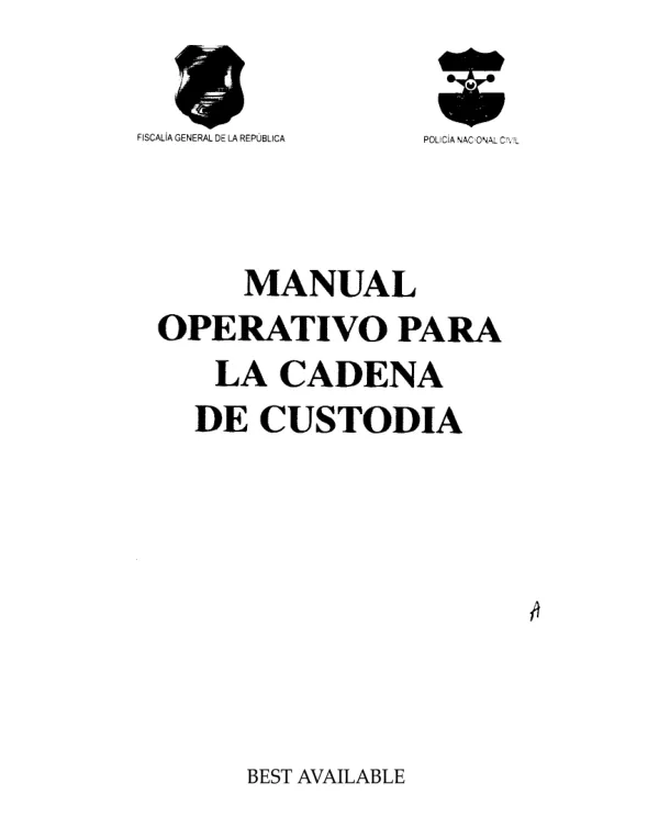 Manual Operativo para la Cadena de Custodia