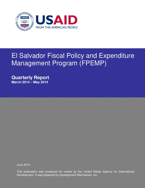 Fiscal Policy and Expenditure Management Program (FPEMP) Quarterly Report March 2014 – May 2014