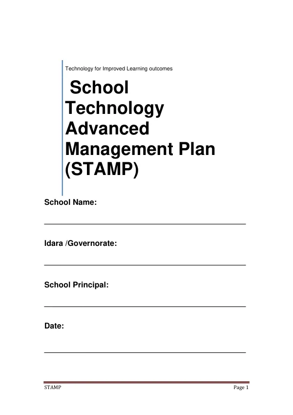School Technology Advanced Management Plan (STAMP)