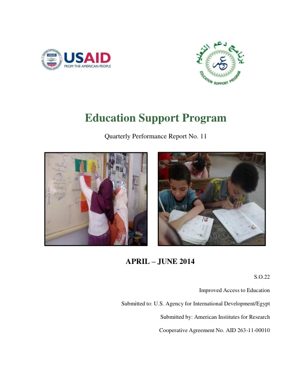 Quarterly Performance Report No. 11: Education Support Program