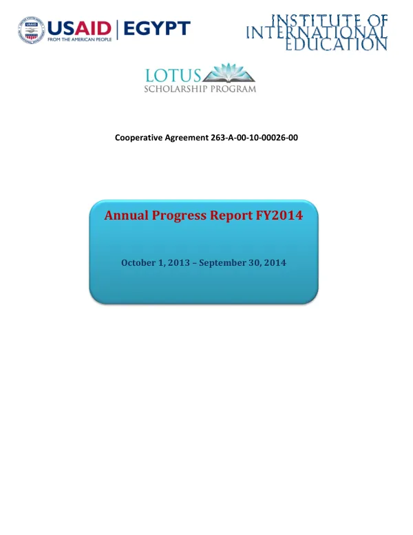 Annual Progress Report FY2014