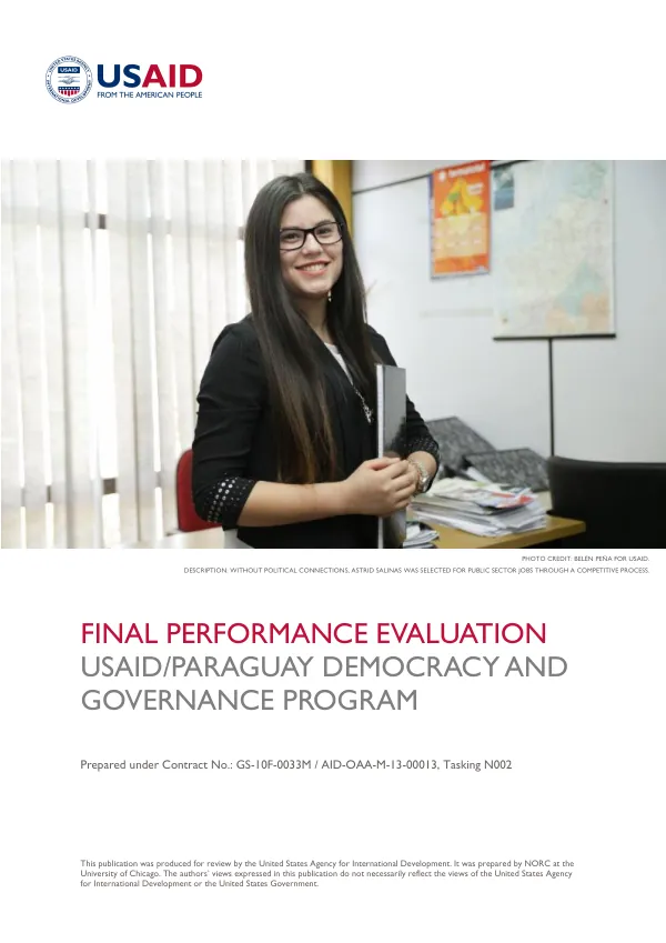 Final performance evaluation : USAID/Paraguay democracy and governance project