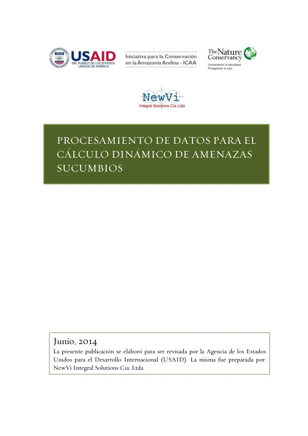 Plan técnico financiero para la implementación del Sistema de Información para el Análisis Dinámico del Impacto de Amenazas en la Provincia de Sucumbíos