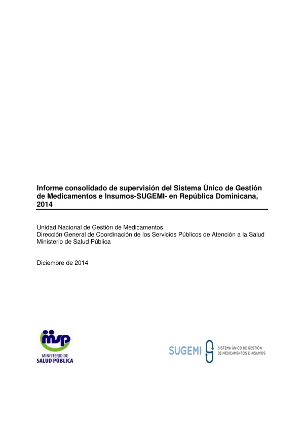 Informe consolidado de supervisión nacional del SUGEMI, 2014