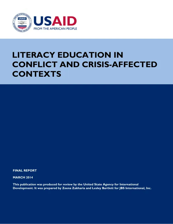 LITERACY EDUCATION IN CONFLICT AND CRISIS-AFFECTED CONTEXTS