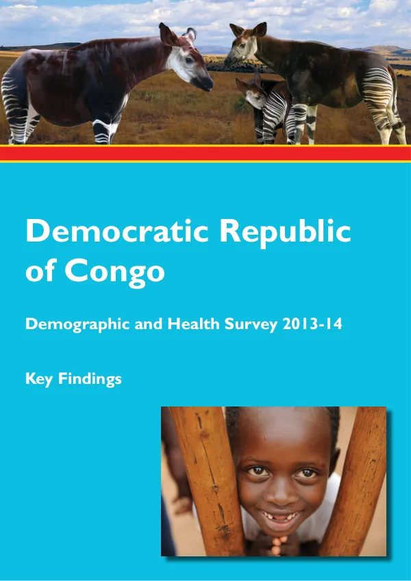 Democratic Republic of Congo Demographic and Health Survey 2013-14: Key Findings