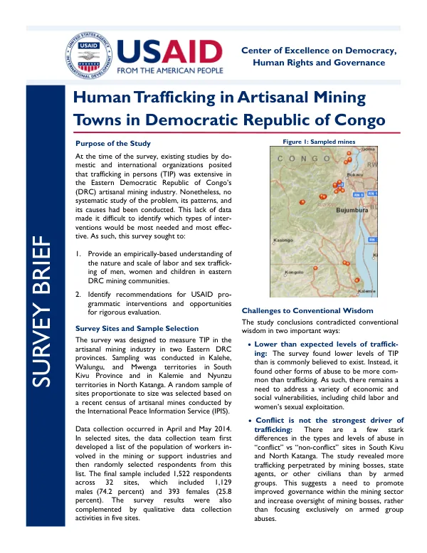 Assessment of Human Trafficking in Artisanal Mining Towns in Eastern DRC