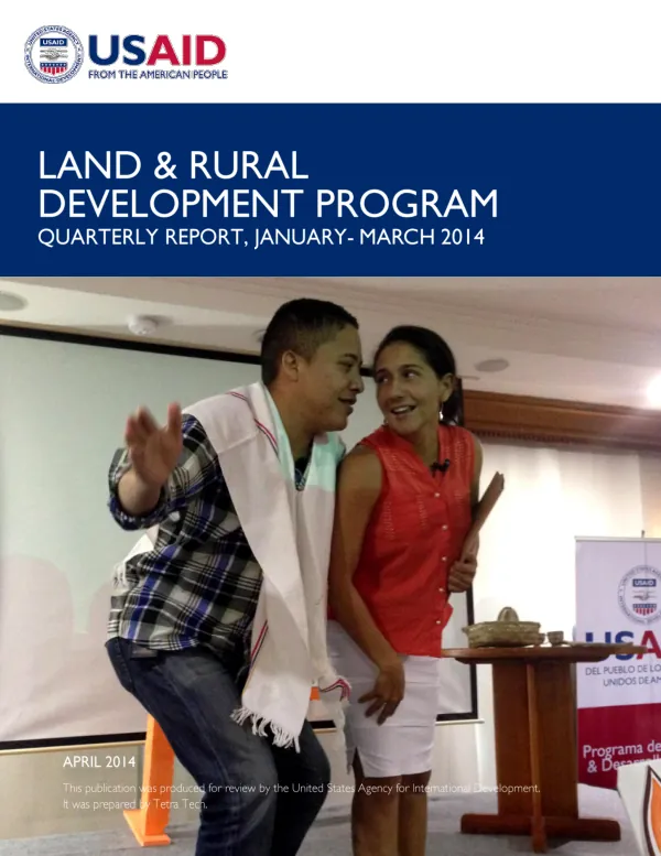Land and Rural Development Program Quarterly Report, January-March 2014