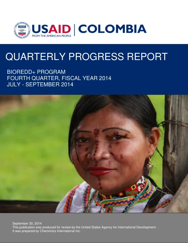 Quarterly Progress Report: Fourth Quarter, Fiscal Year 2014