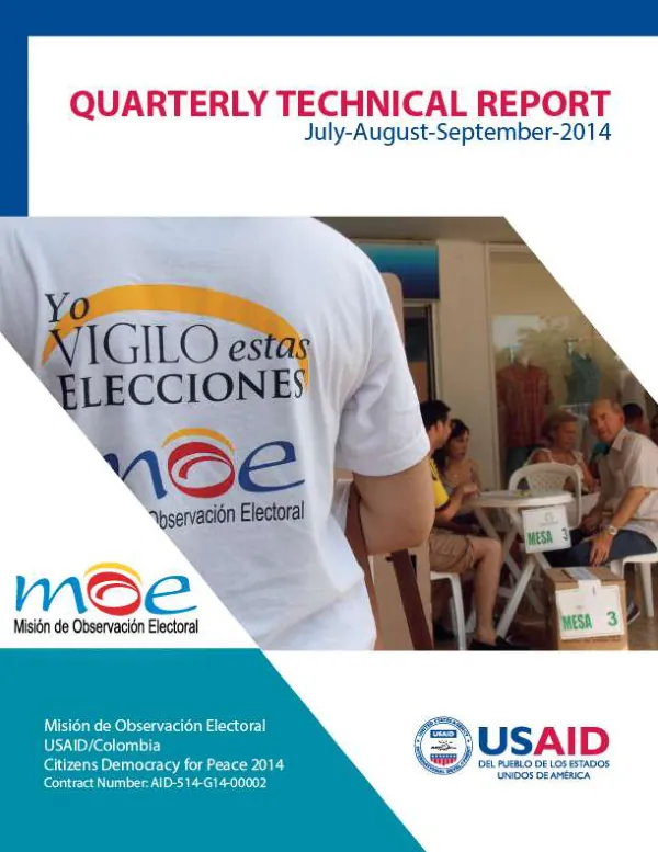 Third Quarterly technical report AID-514-G-14-00002