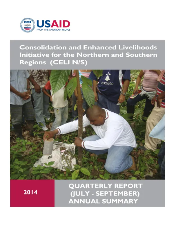 Consolidation and Enhanced Livelihoods Initiative – North/South (CELI N/S) Final Report FY 2014