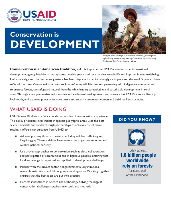 USAID's New Biodiversity Policy: Building on Decades of Conservation Experience