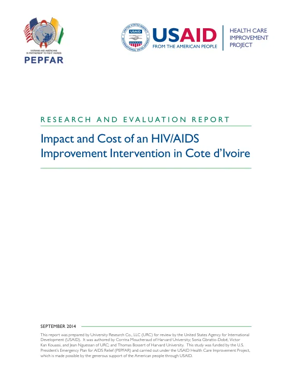 Impact and Cost of an HIV/AIDS Improvement Intervention in Cote d'Ivoire