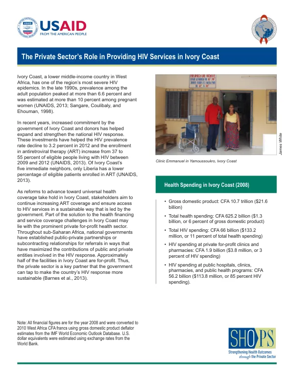 The Private Sector’s Role in Providing HIV Services in Ivory Coast