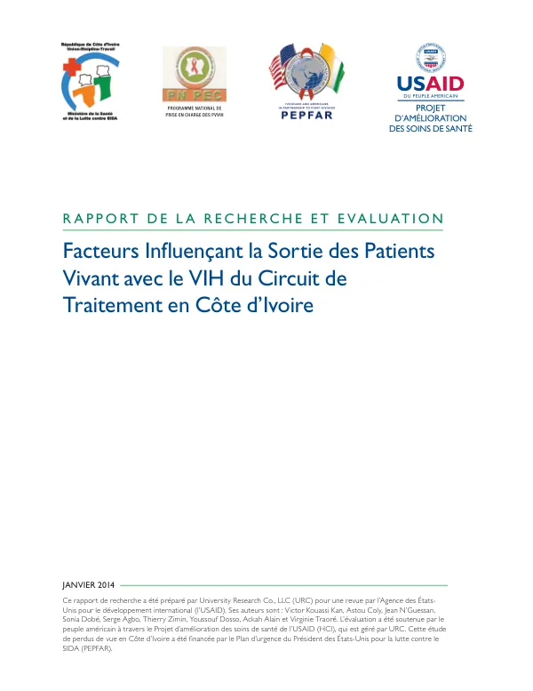 Facteurs influençant la sortie des patients vivant avant avec le VIH du circuit de traitement en Côte d’Ivoire