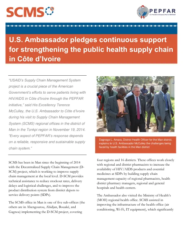 USAID’s Supply Chain Management System Project in Côte d’Ivoire