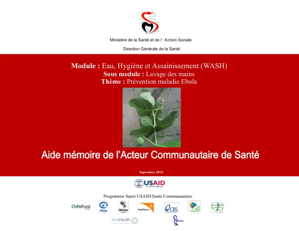 Programme Santé USAID/Santé Communautaire : Module Eau, Hygiène et Assainissement (WASH)