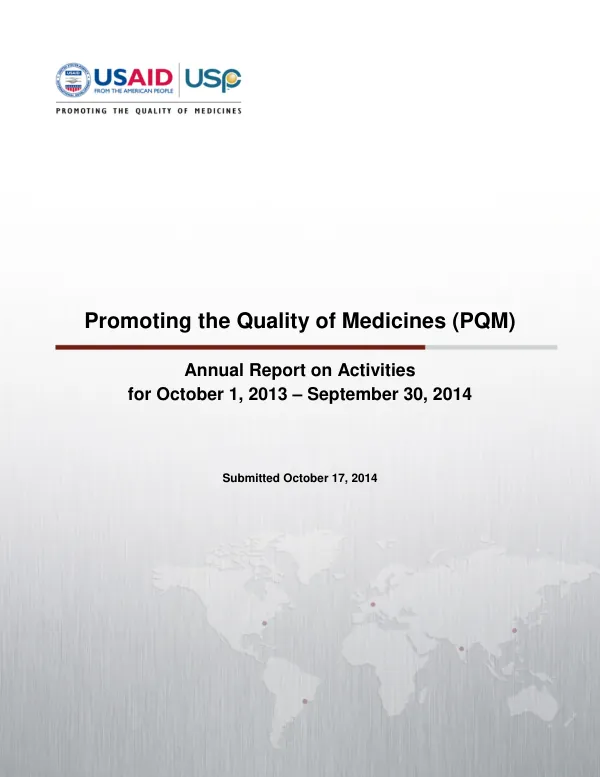 PQM Annual Report: Oct 1, 2013 - Sep 30, 2014