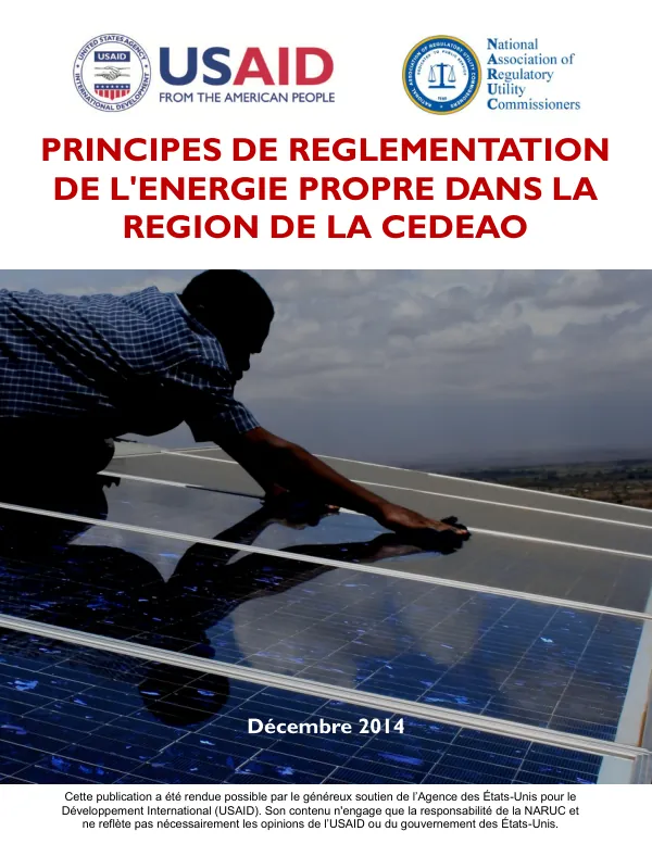 Principes de réglementation de l'énergie propre dans la région de la CEDEAO