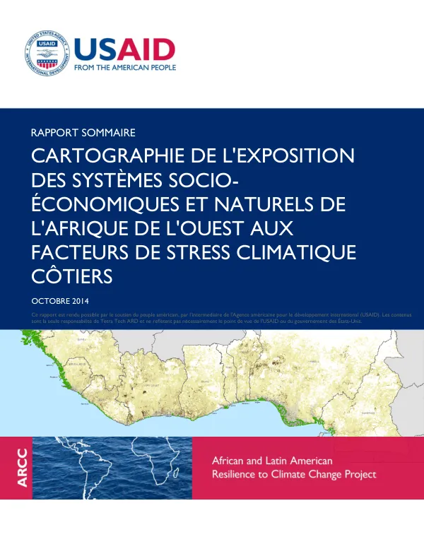 Cartographie de l'exposition des systèmes socio-économiques et naturels de l'Afrique de l'Ouest aux facteurs de stress climatique côtiers
