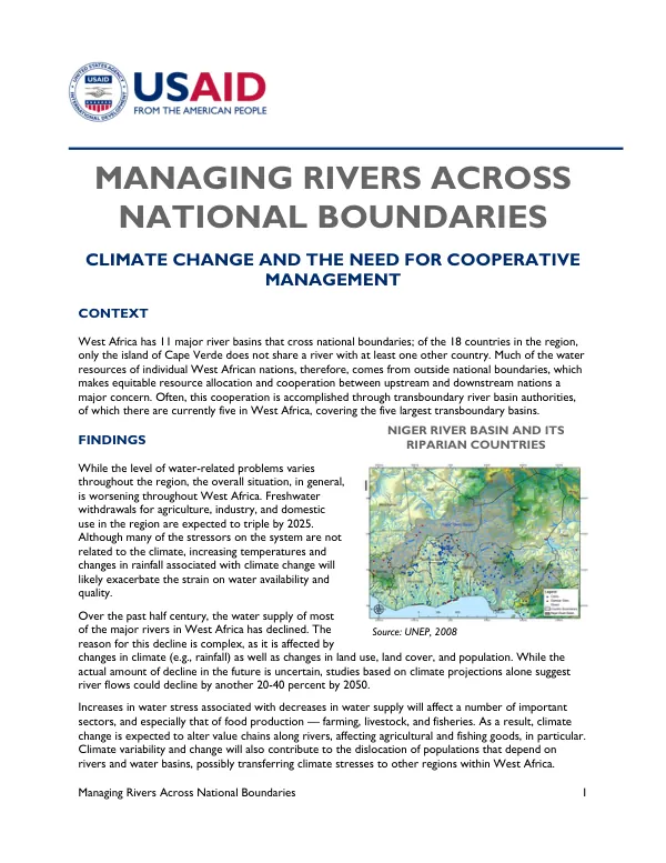 Managing Rivers Across National Boundaries: Climate Change and the Need for Cooperative Management
